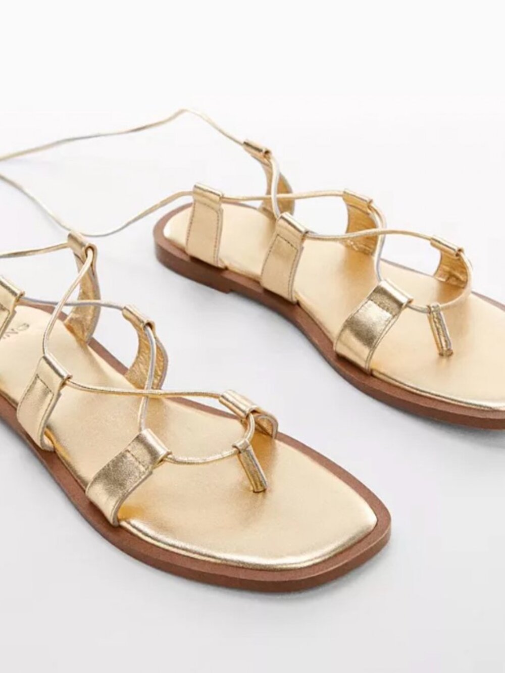 Mango - Metallic straps sandals - Size 38 EU